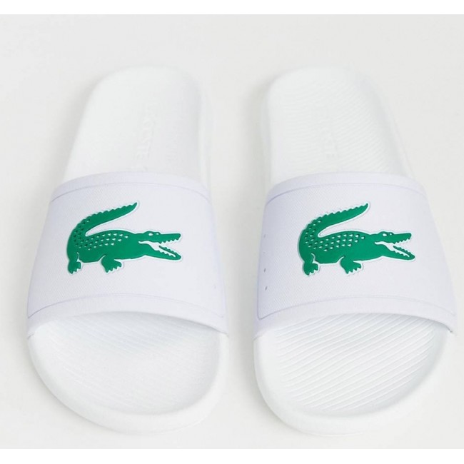 "Lacoste" flip flops for male white color in green combination