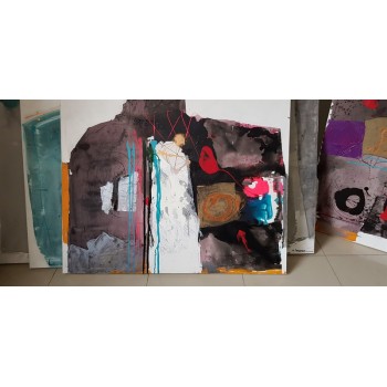 ציור –משה ליידר צבעים חיים אבסטרקט 5 ציור –משה ליידר צבעים חיים אבסטרקט 5