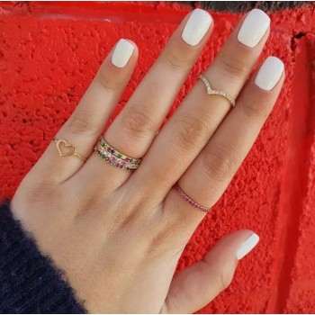 טבעת זהב איטרניטי -טבעת משובצת משלימה- טבעת נצח משובצת