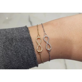 צמיד אינפיניטי יהלומים בזהב 14 קרט