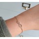 Infinity Bracelet - Вечный браслет - для женщин с инкрустацией черными и белыми бриллиантами 0,18 карата в 14-каратном золоте