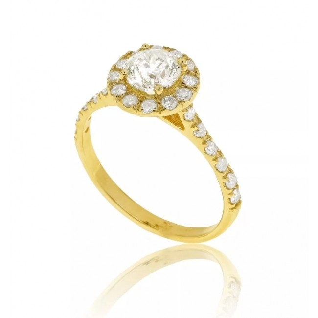 Operation Ring of diamonds, 0.78 carat gold 14 karat-free shipping