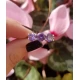 Amethyst Ring three gold stones and diamonds 14 karat
