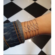 إنفينيتي سوار-السوار الأبدي الإناث ترصيع الماس 0.20 قيراط الذهب 14 قيراط