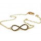 Infinity Bracelet - Вечный браслет - Для женщин, инкрустированные черными бриллиантами, 0,20 карата, 14-каратное золото
