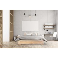 سرير بيع مصمم في تصميم مبتكر مصنوع من خشب الصنوبر الصلب في فراش ناري للنقل وخالية من التجميع