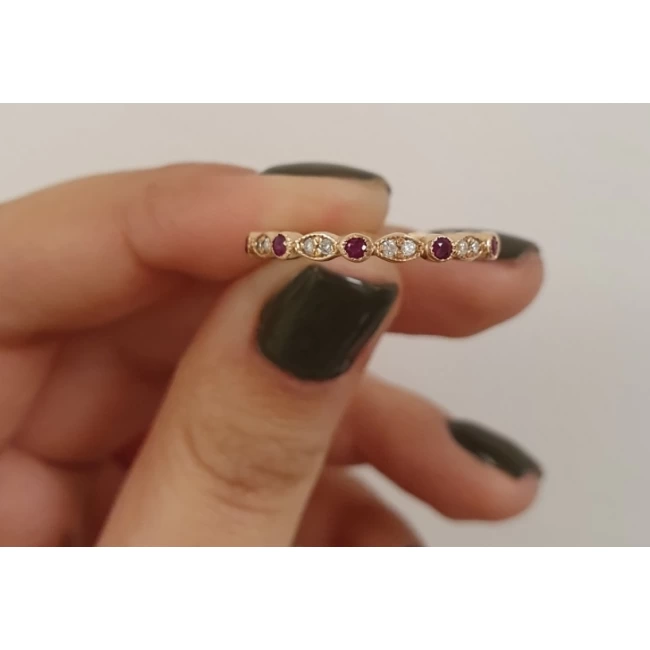 Diamond Gold and gemstone ring-free Shipping