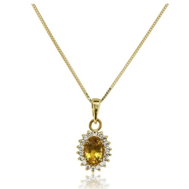 The Diana necklace and pendant with 14 karat gold, 1 carat and 0.24 carat diamonds
