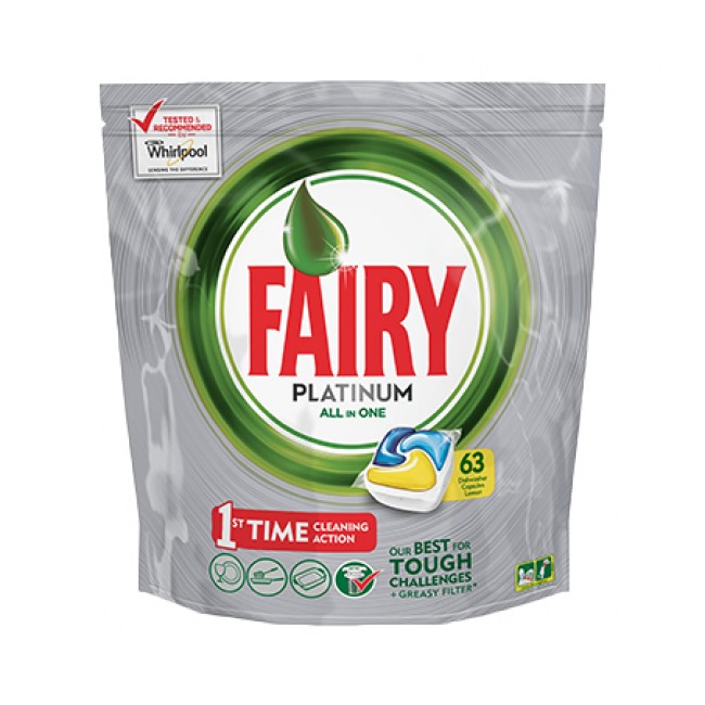 2 packs of Fairy Platinum tablets in each enclosure 63 units