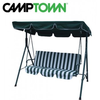 נדנדה 3 מושבים עם שילדה חזקה ועמידה, גגון הצללה מפני השמש CAMPTOWN