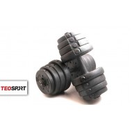 סט הרמת משקולות עם 2 מוטות ו-16 פלטות, במשקל כולל של 30 ק"ג