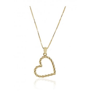 שרשרת לב זהב לאישה