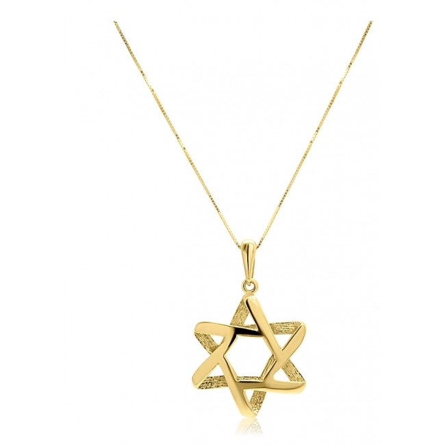 Золотое ожерелье и большой кулон Star of David с бесплатной доставкой