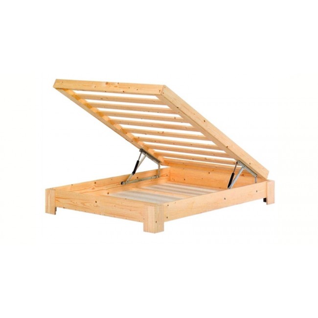 A special designed double bed made of pine wood filled with a delivery mat and a gift assembly