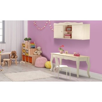 שולחן כתיבה מעץ מלא, כולל כוורת תלייה, משולב עץ ופורניר אורן, פרזול חזק עם זוג מגירות אחסון**משלוח והרכבה חינם**