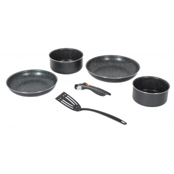 סט 6 חלקים קלחות ומחבתות אבן שיש LAGUIOLE ASTUCE סט 6 חלקים קלחות ומחבתות אבן שיש LAGUIOLE ASTUCE