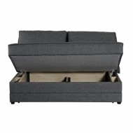 ספה קטנה לאירוח הכוללת כריות נפתחת למיטה זוגית מרופדת בבד קל לניקוי 