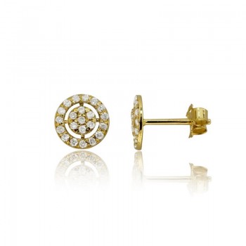 עגילי יהלומים "מטרה" – מעגלי יהלומים משובצים בזהב