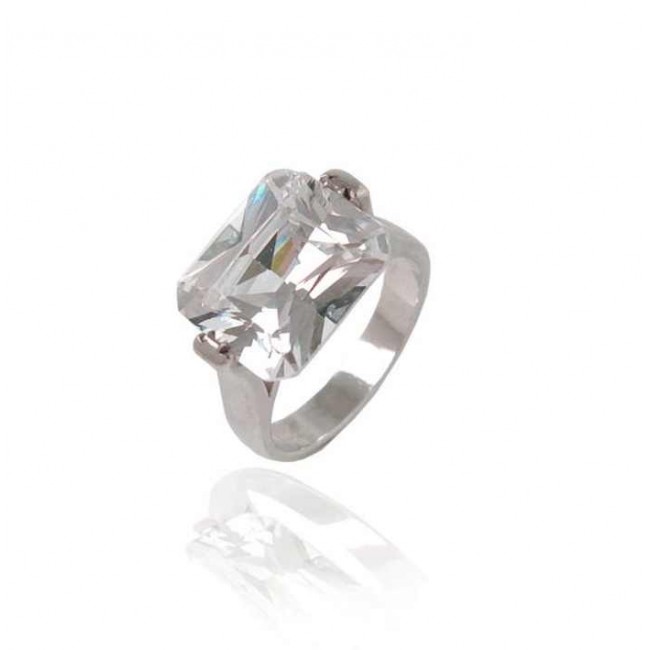 Серербяное кольцо 925 с большим циркониевым камнем