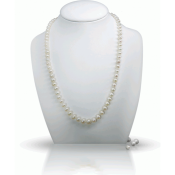 מחרוזת פנינים עם סוגר כדורי זהב 14K