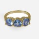 Инкрустированное 14K золотое кольцо с драгоценным камнем голубой топаз и бриллианты
