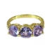 Amethyst Ring three gold stones and diamonds 14 karat