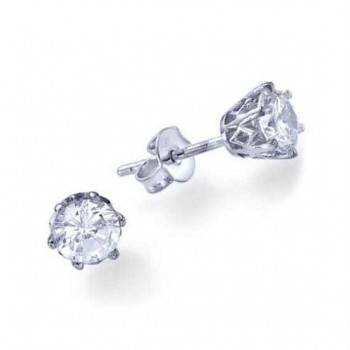 עגילי יהלומים צמודים | עגילי יהלום מיוחדים | זהב 14 קאראט | 1 קראט יהלומים | עגילים | עגילי סוליטר