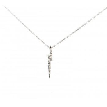 שרשרת ותליון בסגנון ברק משובץ זרקונים