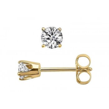 עגילי זהב צהוב 14K משובץ יהלומים 0.50 CT