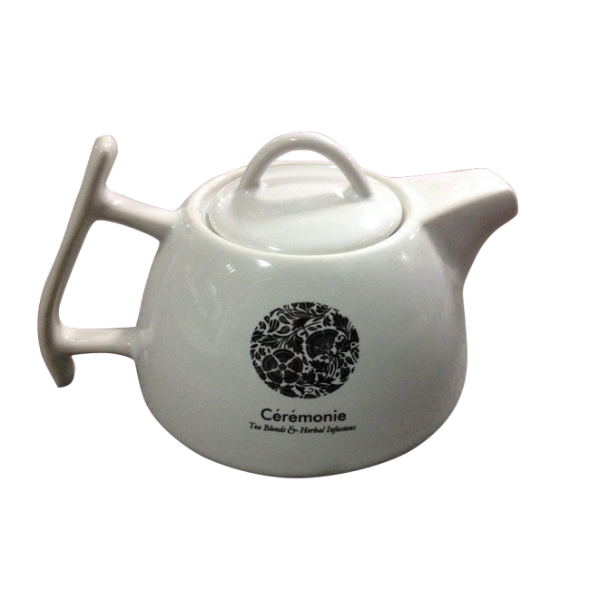 Белый керамический заварной чайник