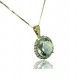 Зеленый Аметист ожерелье и кулон золото и бриллианты K14-бесплатно Доставка