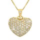 Цепочка с кулоном в виде сердца украешнным алмазами Faoh, золото 14k 