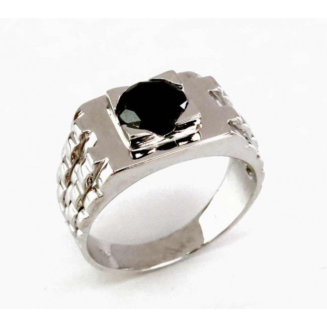 טבעת שעון לגבר משובצת יהלום 1.35קראט בזהב  
