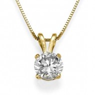 שרשרת ותליון יהלום 0.20 קראט   בזהב צהוב  14 קאראט 