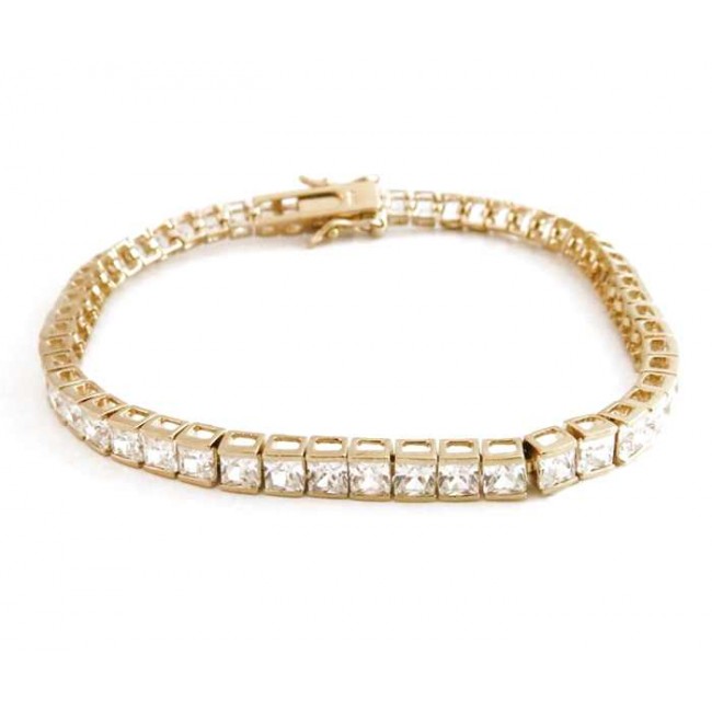 14K gold plated zircons tennis bracelet