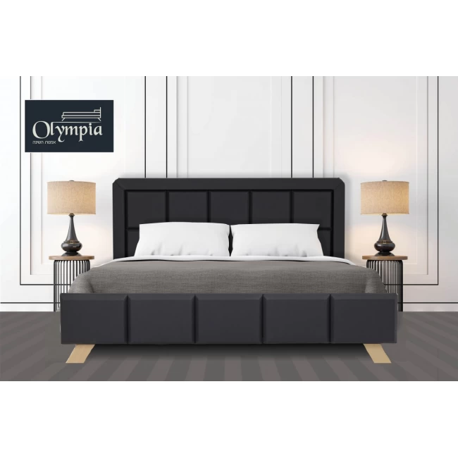 Bed lined with leather-like fabric including gift spring mattress and free delivery 6024