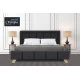 Bed lined with leather-like fabric including gift spring mattress and free delivery 6024