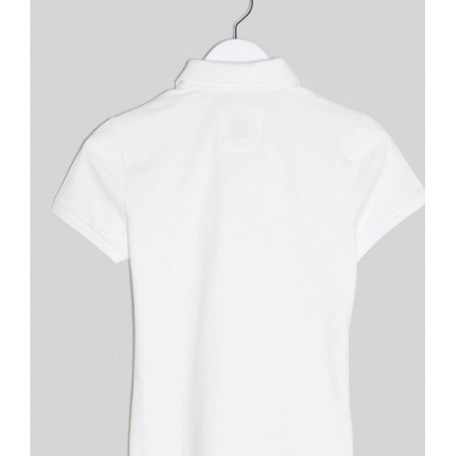 חולצת פולו נשים Abercrombie & Fitch בצבע לבן-משלוח חינם