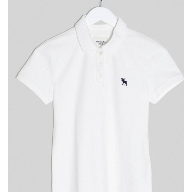 Abercrombie & women's polo shirt Fitch white-free shipping