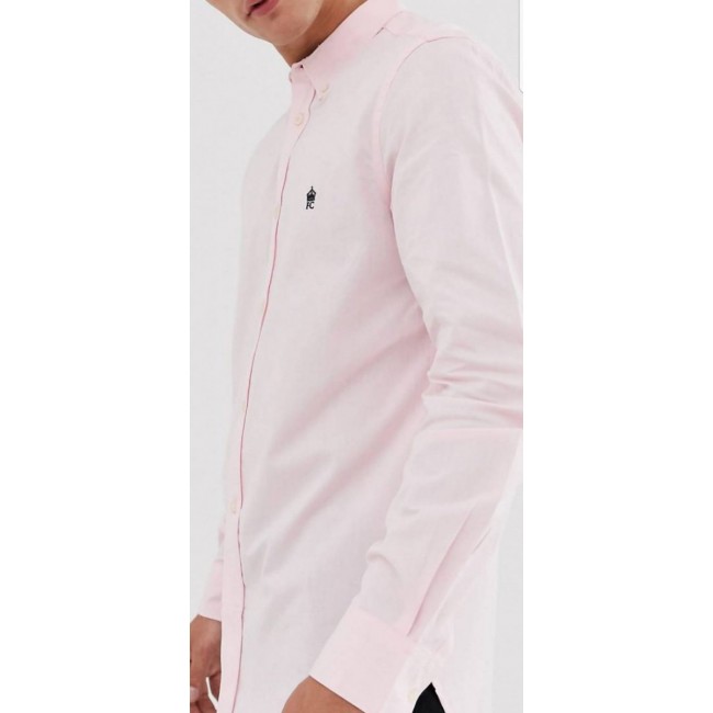 الفرنسية اتصال قميص رجل مع مشرق الوردي اللون خالية من الشحن