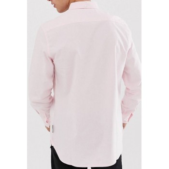 חולצה מכופתרת לגבר French Connection צבע ורוד בהיר-משלוח חינם