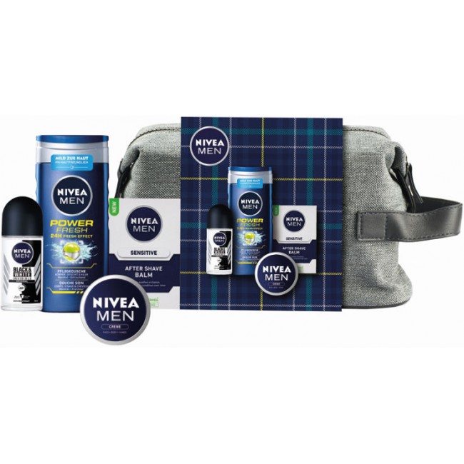 מארז טיפוח מושלם NIVEA לגבר תיק רחצה מפנק המכיל 4 מוצרים אהובים-משלוח חינם