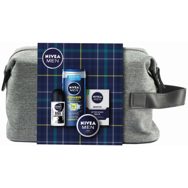 מארז טיפוח מושלם NIVEA לגבר תיק רחצה מפנק המכיל 4 מוצרים אהובים-משלוח חינם