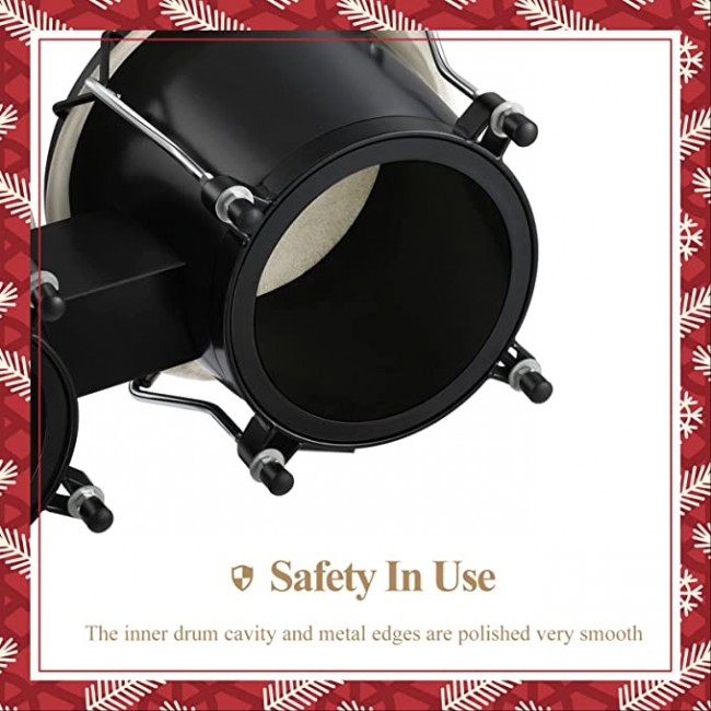 15.2 cm and 17.8 cm kongas drums for older children start Professional wooden percussion with adjustable bag and key, black