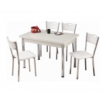 פינת אוכל עם שולחן  110-70/75 ס"מ נפתח עד 170 ס"מ כולל 4 כיסאות    משלוח חינם