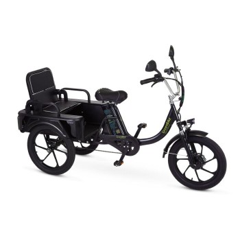 Electric tricycle with folding bench that turns into a 750W motor box  Electric tricycle with folding bench that turns into a 750W motor box