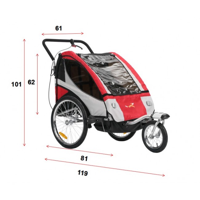 Trolley trailer for two kids for bike free shipping
