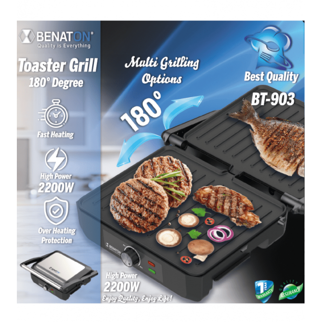 Гигантский тостер 2200W для мяса жаркое, овощная рыба и гриль поверхностей для легкой очистки свободной доставки