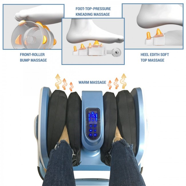 Премиум Профессиональный инструмент массажа ног 3-в-1 метод Шиацу, подушки безопасности давления воздуха, колесо массажа ног, включая инфракрасное отопление и без вибрацию доставки