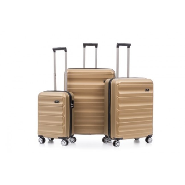 ABS-3 suitcase set, made of high-quality, lightweight and flexible material to prevent fracture and high durability | Anti-Water | 4 Dual Wheels, 360 Degree | 20" volume 34 liters